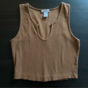 Rue21 Notch Neck Rib-knit Cropped Tank Top